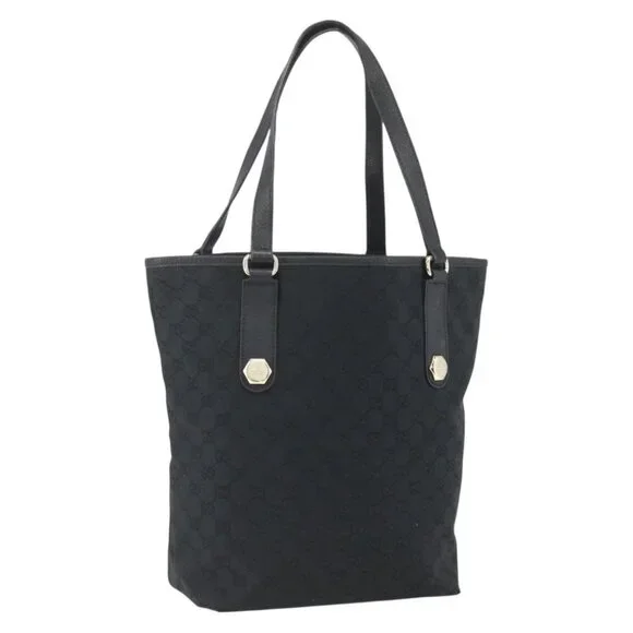 GUCCI GG Canvas Tote Bag Black Gold - Picture 2 of 16